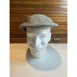 Stefeno Sport "Jett" Light Gray/Greenish Newsies Cap Linen/Cotton SZ 59 Large
